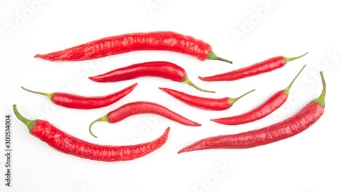 Red hot pepper on white background. Healthy vegetable food and vitamins.