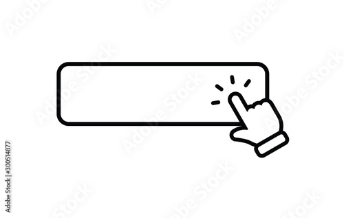 Click here button, with hand clicking icon