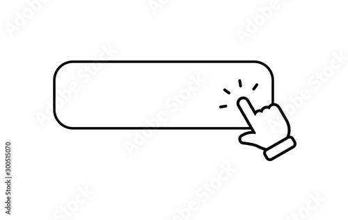 Click here button, with hand clicking icon