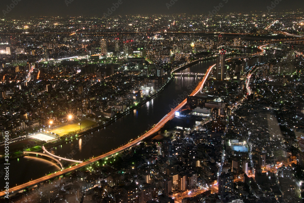 Spectacular view of tokyo skytree in the night Spectacular view of tokyo skytree in the night