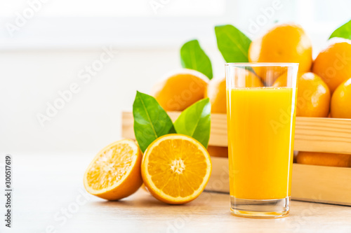 Fresh orange juice for drink in bottle glass