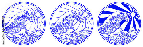 Great wave line vector illustration.