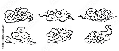 oriental chinese cloud set.