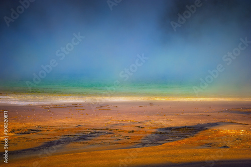 Detail of the Grand Prismatic Spring. Yellowstone National Park, Wyoming