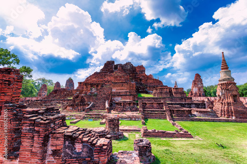 Crumbling structures at the ancient historic city of Ayutthaya