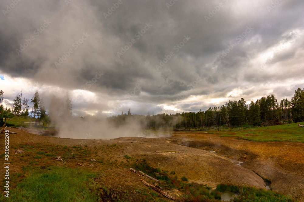 Geyser in Yellowstone National Park Wyoming