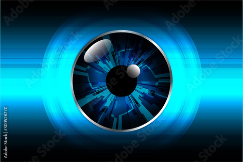 Blue eye cyber circuit future technology concept background