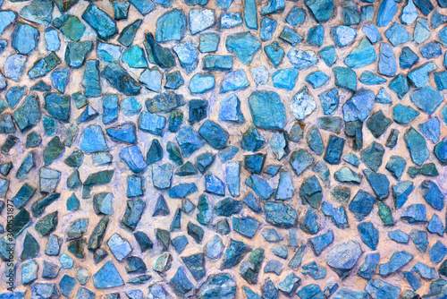 blue stone wall construction background