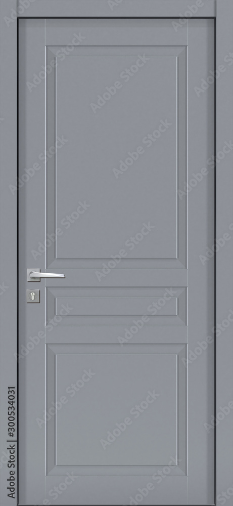 Fototapeta premium Door texture, gray color for modern interior 3D render.
