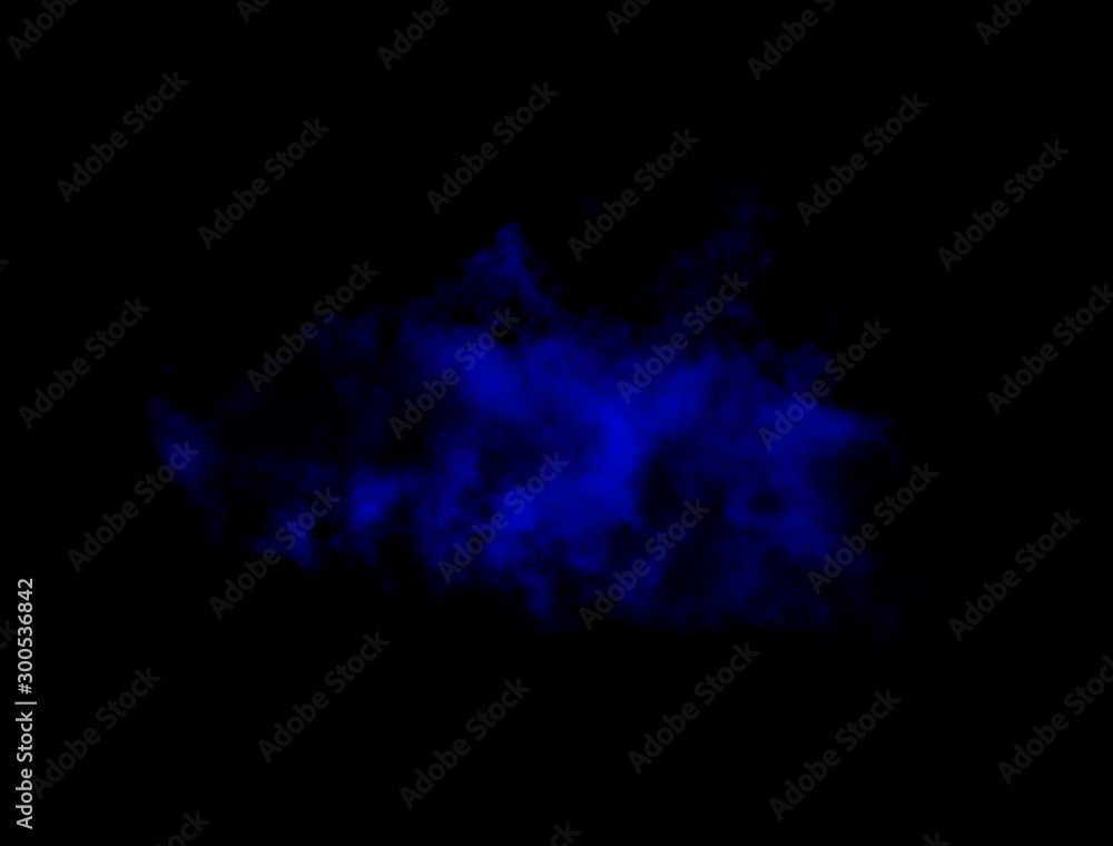 Abstract blue smoke splash texture. Smoke brush