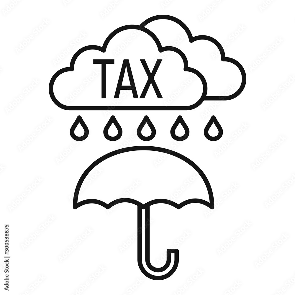 Tax rain umbrella icon. Outline tax rain umbrella vector icon for web design isolated on white background Tax rain umbrella icon. Outline tax rain umbrella vector icon for web design isolated on white background