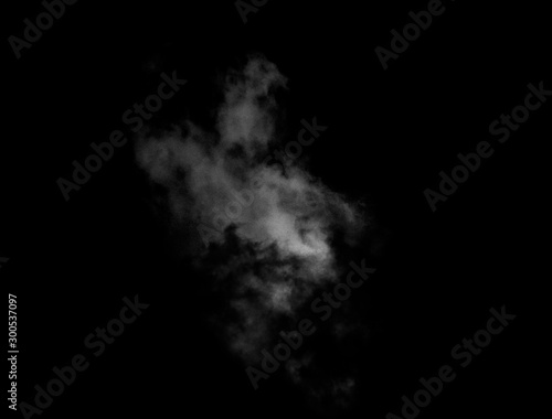 Smoke on black background. Beautiful white smoke texture