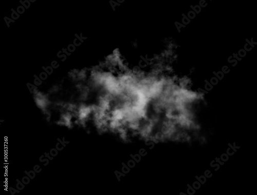 White cloud isolated on black