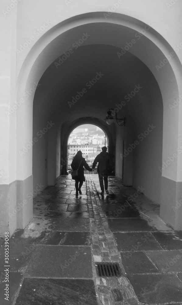 couple at Bergen Norway Downtown