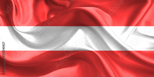 Austria Flag. Flag of Austria. Waving Austria Flags. 3D Realistic Background Illustration in Silk Fabric Texture