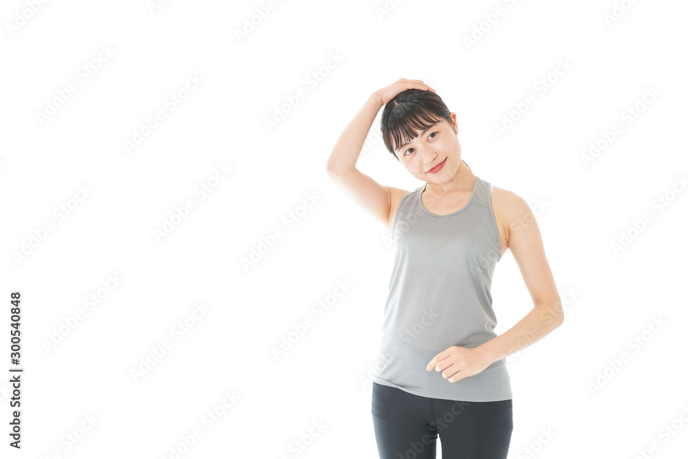 トレーニングをする若い女性 トレーニングをする若い女性