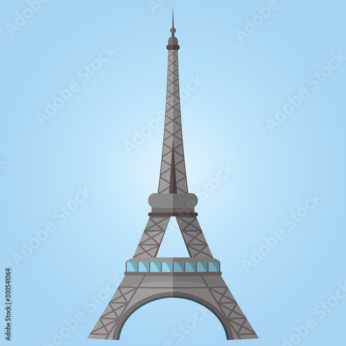 High quality, detailed most famous World landmark. An image of Paris Eiffel Tower Icon. Vector illustration