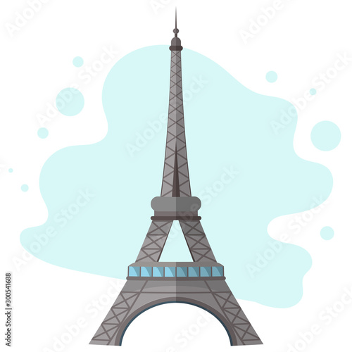 High quality, detailed most famous World landmark. An image of Paris Eiffel Tower Icon.