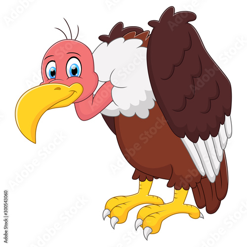 Illustration of Cute a vulture cartoon