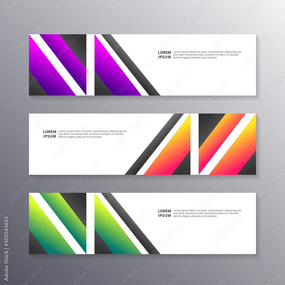 Fototapeta premium Business Banner Template, Layout White Background Design, Corporate Geometric web header or footer in gradient color
