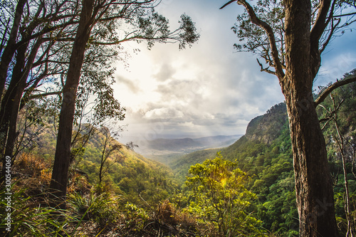 Tableau sur toile Lamington national park moran falls track look out landscape  sunset cloudy Quee