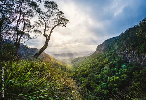 Lamington national park moran falls track look out sunset cloudy Queensland Australia