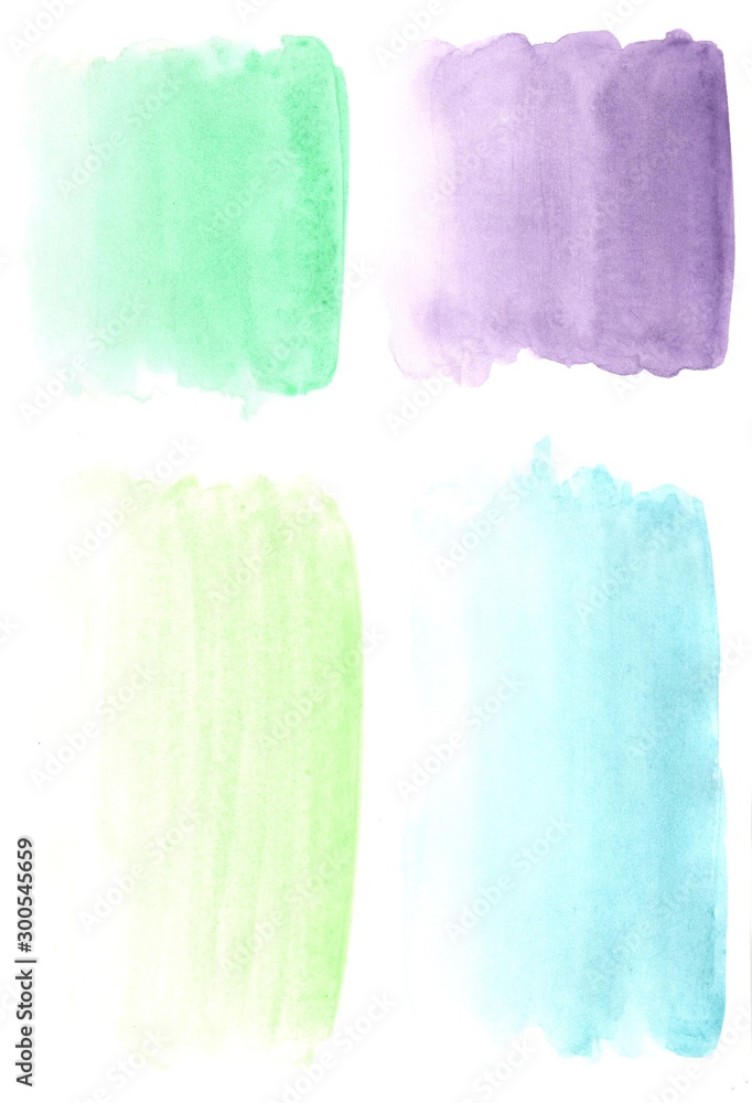 Abstract white light and dark purple, blue, yellow, green texture and background with brushstroke like lines drawn by watercolor paints. Great basic of print, badge, party invitation, banner, tag.