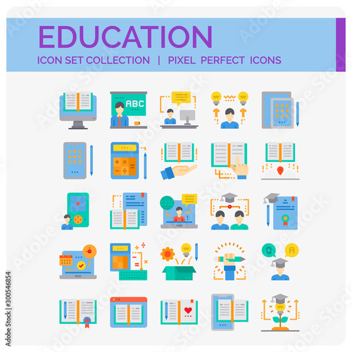 Education  Icons Set. UI Pixel Perfect Well-crafted Vector Thin Line Icons. The illustrations are a vector.