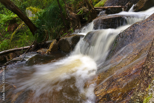 Fototapeta Naklejka Na Ścianę i Meble -  Streaming water of creek captured in long exposure