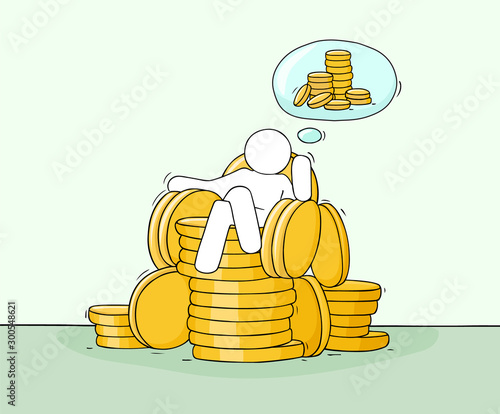 Sketch scene with big boss dreaming.