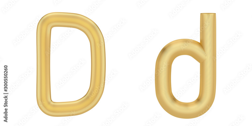 Golden line alphabet Isolated on white background. 3d illustration Golden line alphabet Isolated on white background. 3d illustration