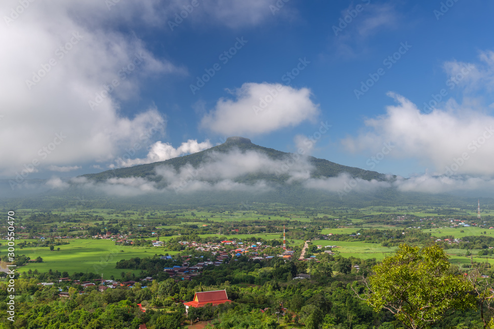 Sunrise with the mist Beautiful landscape for relaxing in thailand