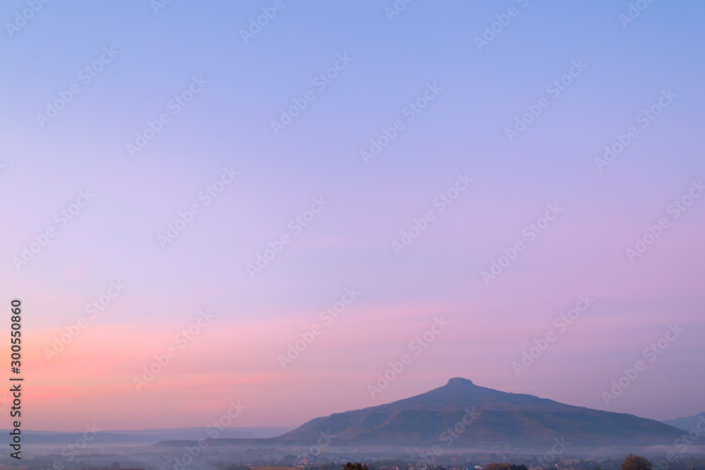 Sunrise with the mist Beautiful landscape for relaxing in thailand