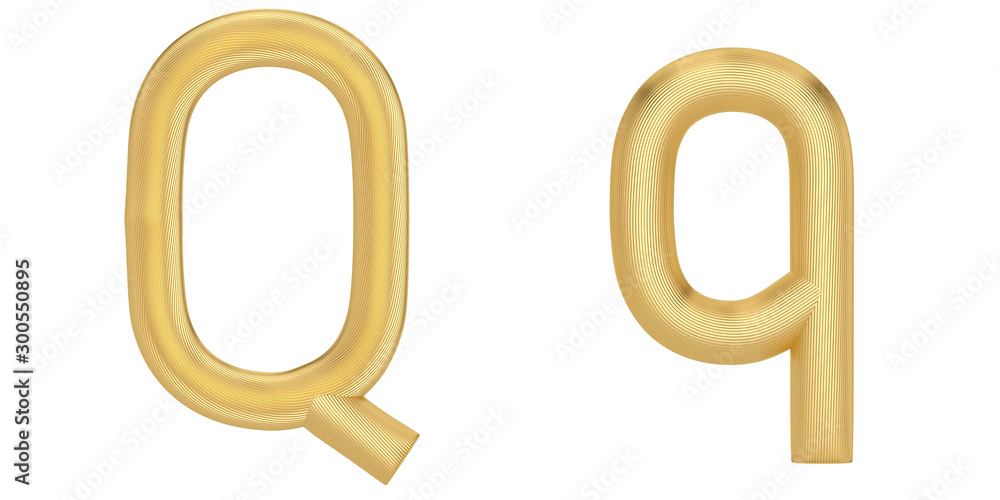 Golden line alphabet Isolated on white background. 3d illustration Golden line alphabet Isolated on white background. 3d illustration