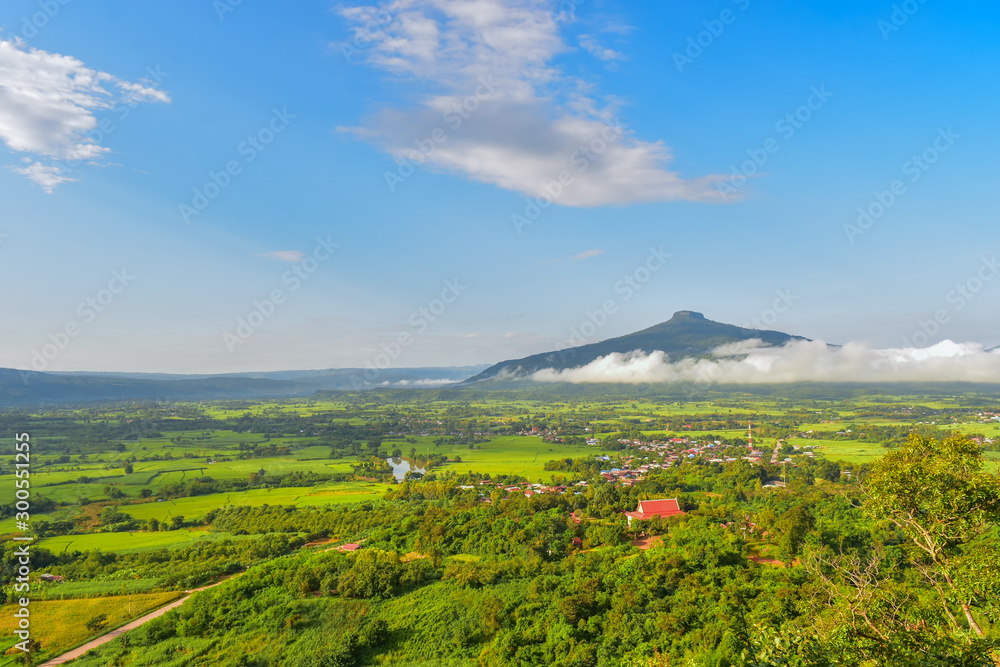 Fototapeta premium Sunrise with the mist Beautiful landscape for relaxing in thailand