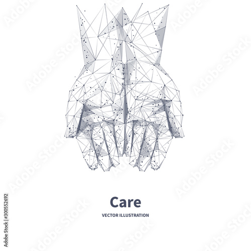 Isolated oil and gas drilling low poly wireframe banner template on white background. Polygonal naphtha industry, earth mining, mineral resource extraction mesh art illustration with connected dots.