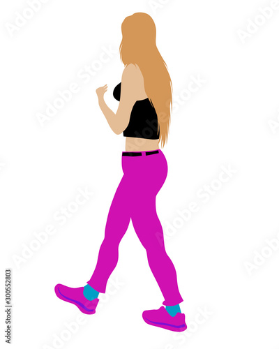 Young woman in street clothes on a white background
