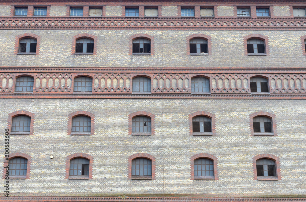 Exterior of a brick factory or commercial building Exterior of a brick factory or commercial building