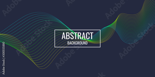 Bright poster with dynamic waves. Vector illustration