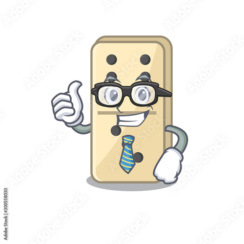 Smile domino character isolated businessman in vector