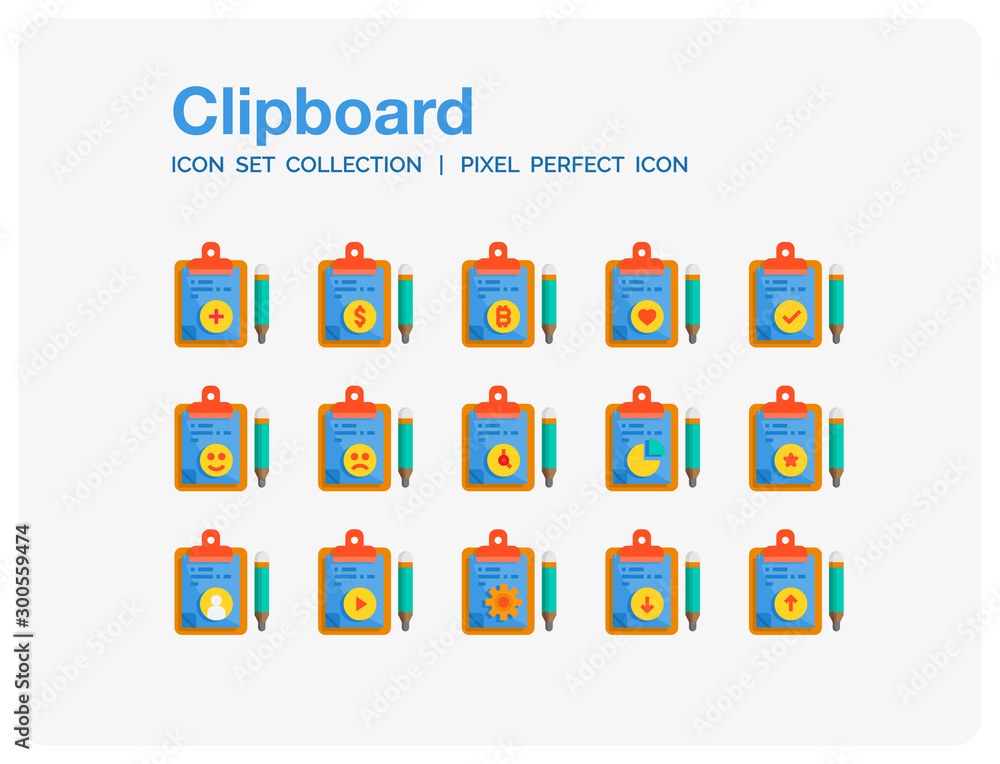 Clipboard Icons Set. UI Pixel Perfect Well-crafted Vector Thin Line Icons. The illustrations are a vector. Clipboard Icons Set. UI Pixel Perfect Well-crafted Vector Thin Line Icons. The illustrations are a vector.