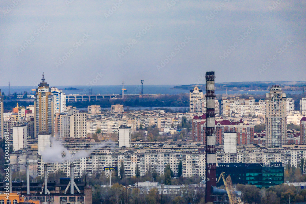 Kiev, Ukraine The concrete suburban skyline of Kiev