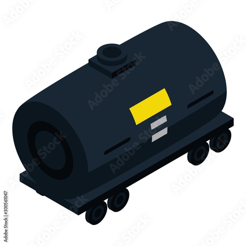 Petrol wagon tank icon. Isometric of petrol wagon tank vector icon for web design isolated on white background