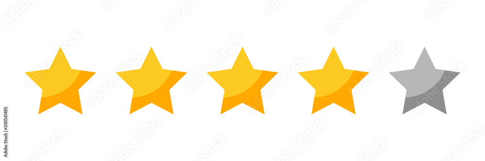 four rating stars icon for review product,internet website and mobile application on white backgrond vector four rating stars icon for review product,internet website and mobile application on white backgrond vector