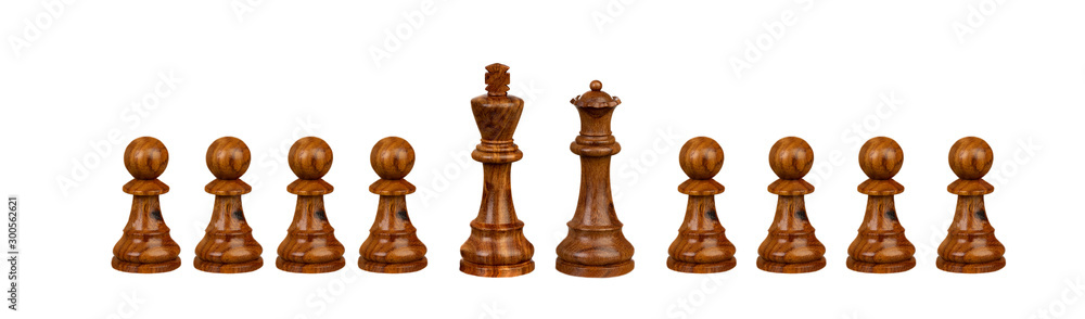 Pawns team with it´s king and queen Pawns team with it´s king and queen
