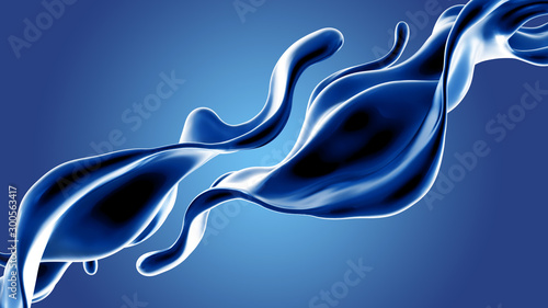 Splash fluid. 3d illustration, 3d rendering.