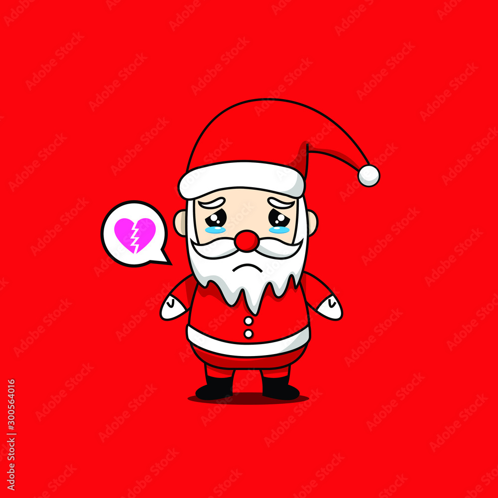 Sad Santa Claus Design Vector Mascot. Santa Claus Character Christmas Icon Cartoon Illustration Stock Vector | Adobe Stock Sad Santa Claus Design Vector Mascot. Santa Claus Character Christmas Icon Cartoon Illustration Stock Vector | Adobe Stock