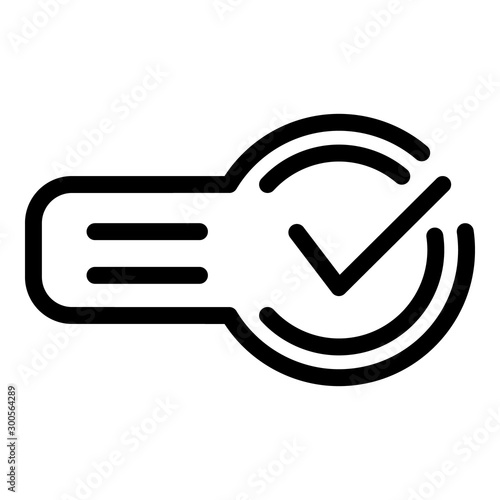 Approved request icon. Outline approved request vector icon for web design isolated on white background