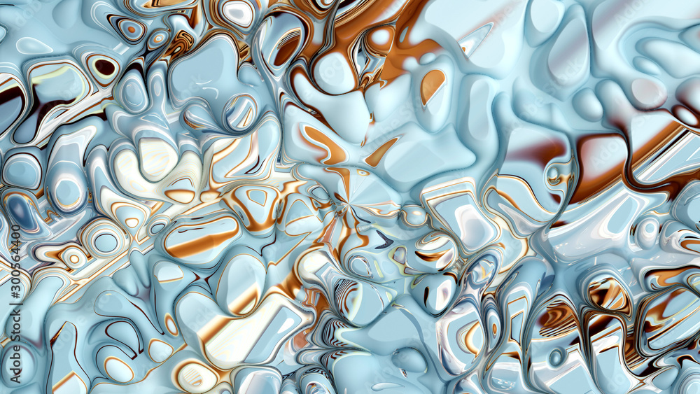 Naklejka premium Bright background with a volumetric pattern and print. 3d illustration, 3d rendering.