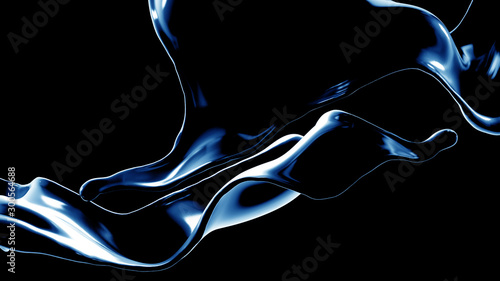 Splash fluid. 3d illustration, 3d rendering.